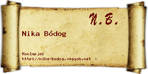 Nika Bódog névjegykártya